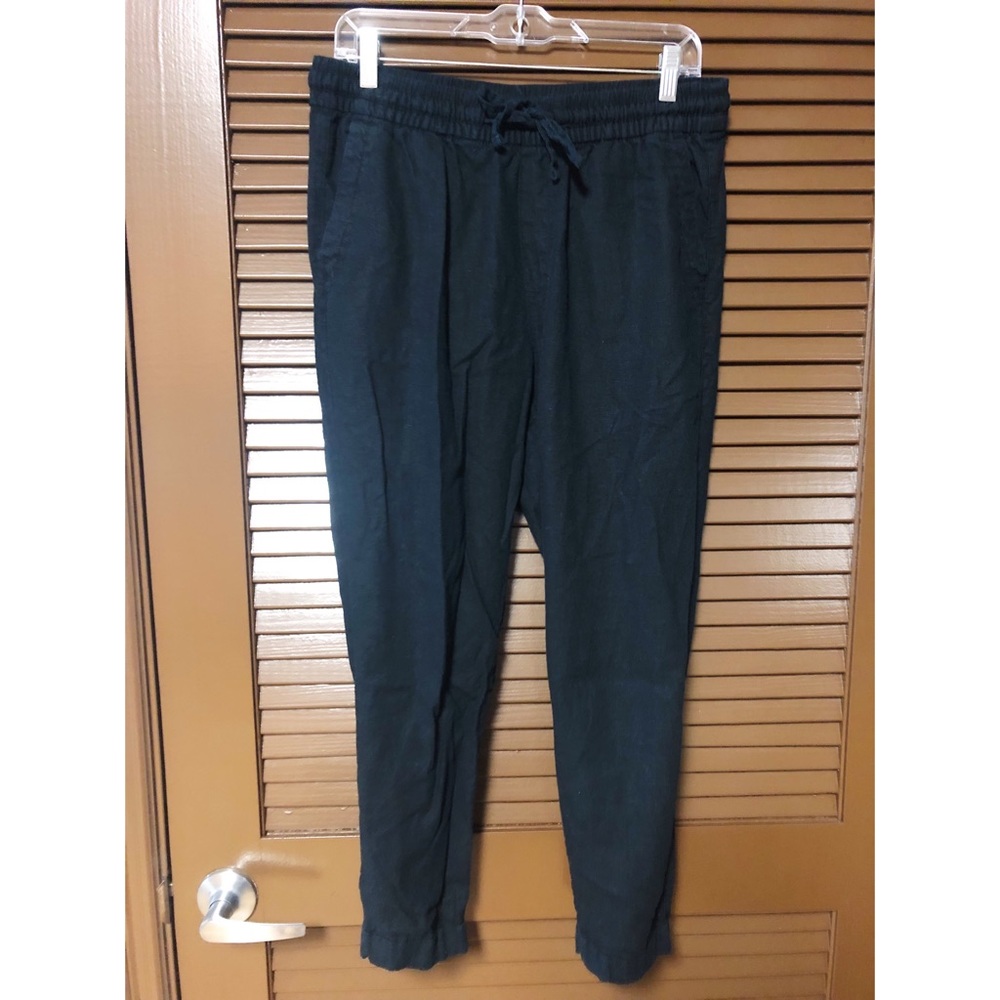 Old Navy High-Waisted Linen Tapered Pants Black